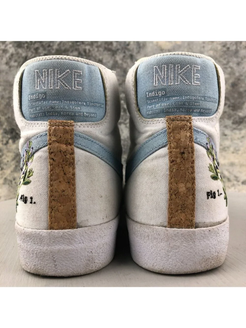 Nike Men's Size 8.5 Blazer Mid 77 White Indigo Blue Canvas Sneakers CI1166-100
